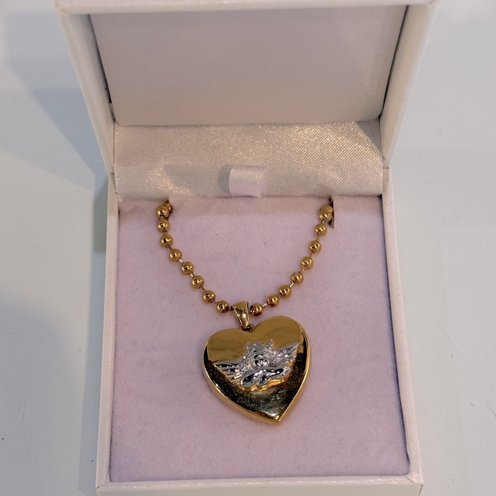 Boys Lie Rhodium Locket Angel Gold